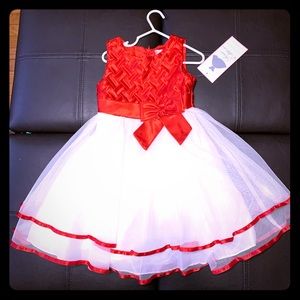 Rare Editions Red/Ivory Dress